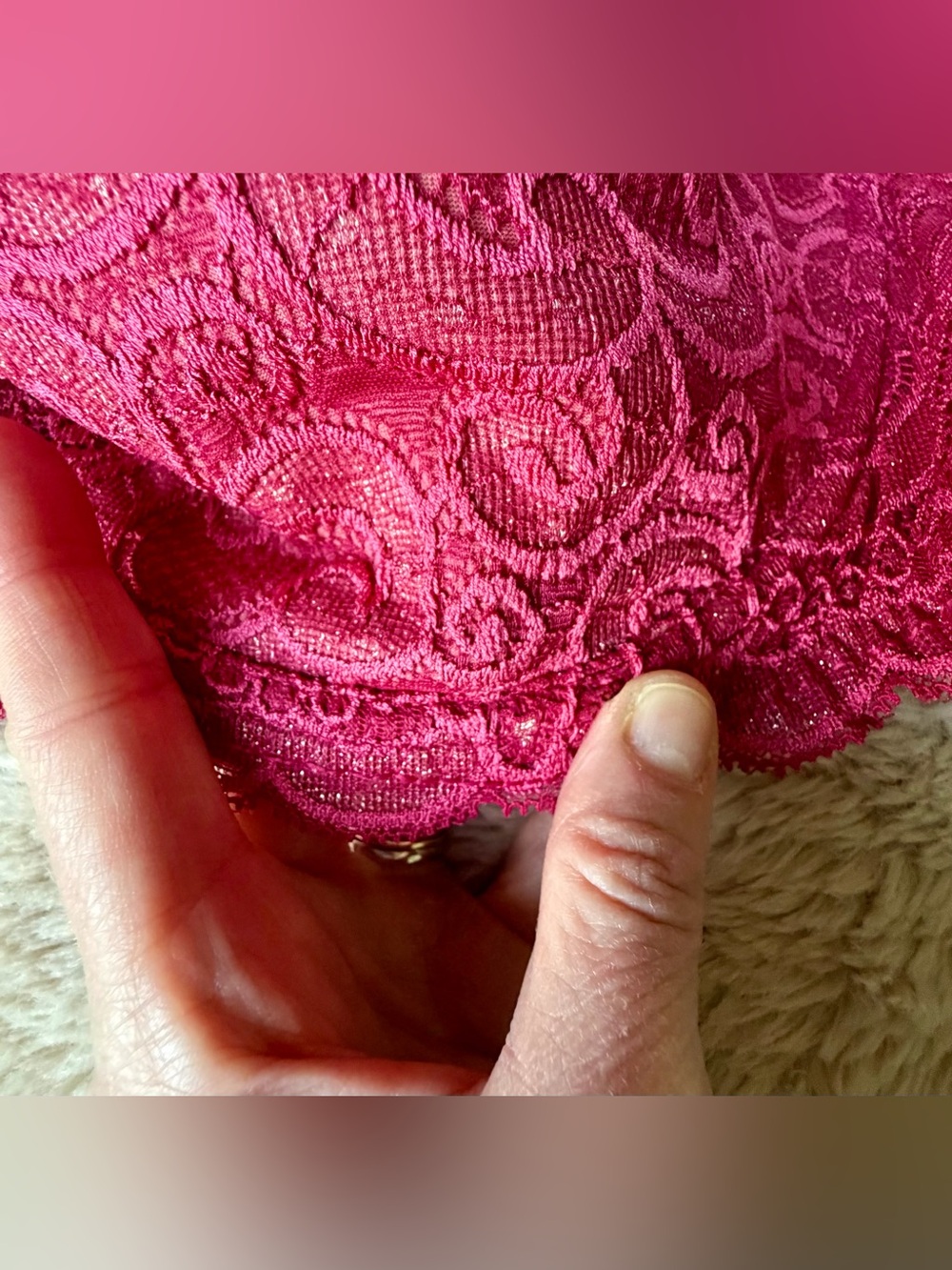 Playtex Lace Underwire Bra in Raspberry - Picture 10 of 16